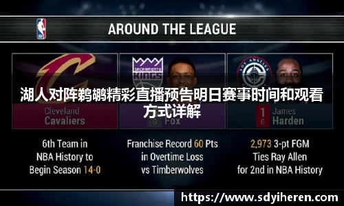湖人对阵鹈鹕精彩直播预告明日赛事时间和观看方式详解