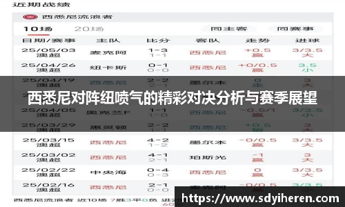 西悉尼对阵纽喷气的精彩对决分析与赛季展望